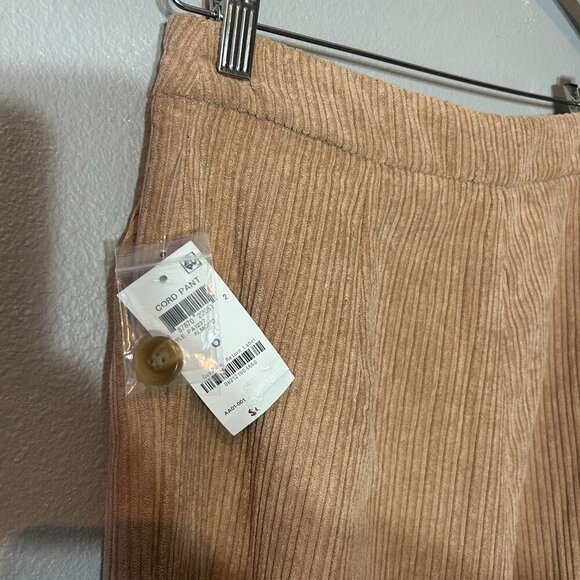 And Now This Wide Leg Corduroy Pants High-Waist Beige Women's Trousers Size 6 - Picture 4 of 7